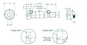 10 - M8 h8 METRIC SHOULDER SOCKET HEAD CAP SCREW